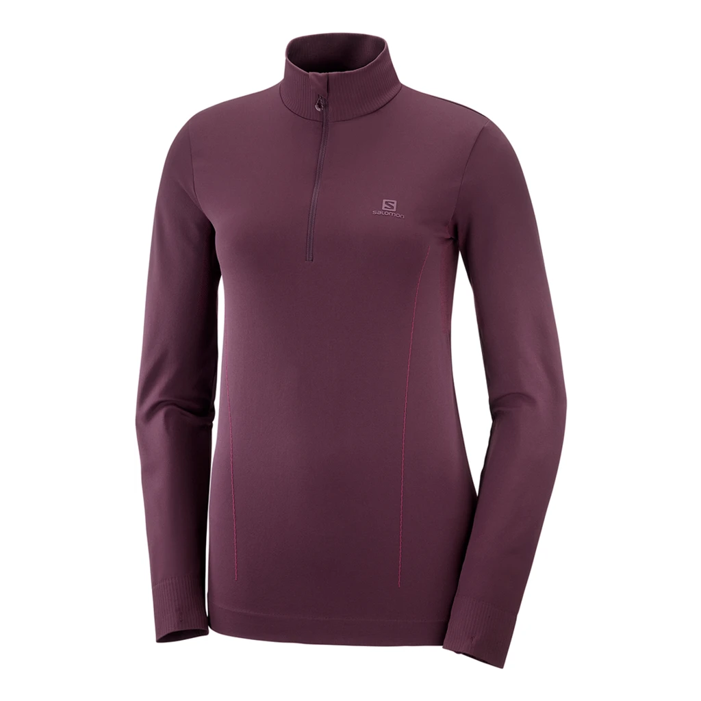Salomon Comet Seamless Half Zip Femme Prune