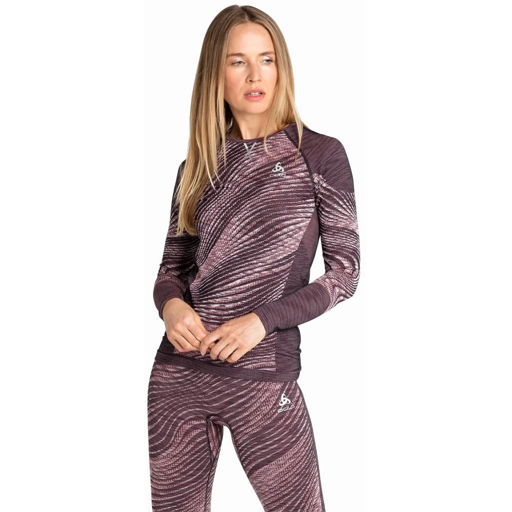 Odlo Base Layer Top Crew Neck Long Sleeve Blackcomb Eco Femme Gris â Image 4