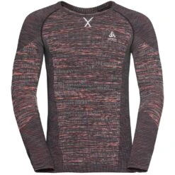 Odlo Base Layer Top Crew Neck Long Sleeve Blackcomb Eco Homme Rouge