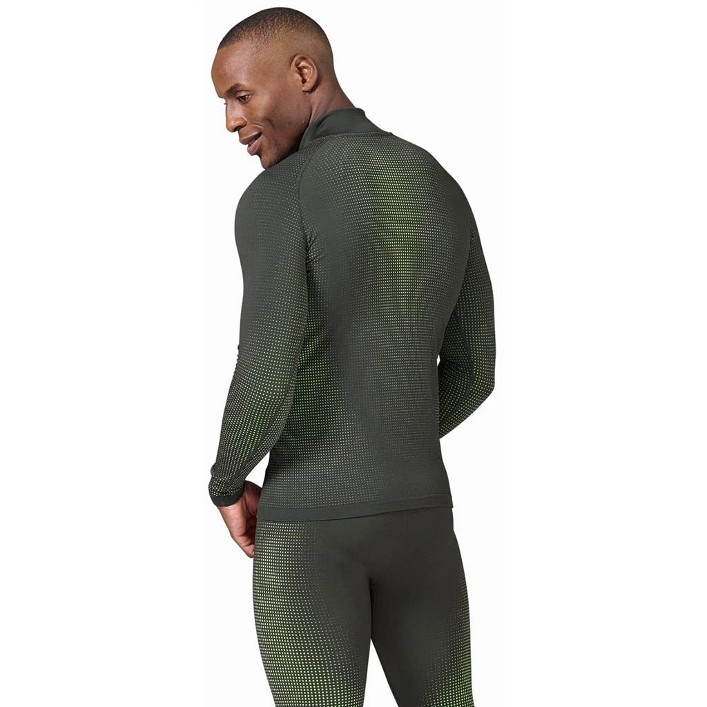 Odlo Base Layer Top Turtle Neck Long Sleeve Half Zip Performance Warm Eco Homme Vert â Image 4