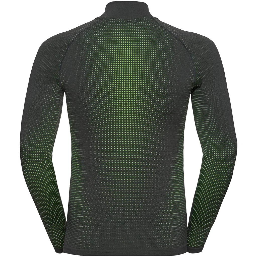 Odlo Base Layer Top Turtle Neck Long Sleeve Half Zip Performance Warm Eco Homme Vert â Image 2
