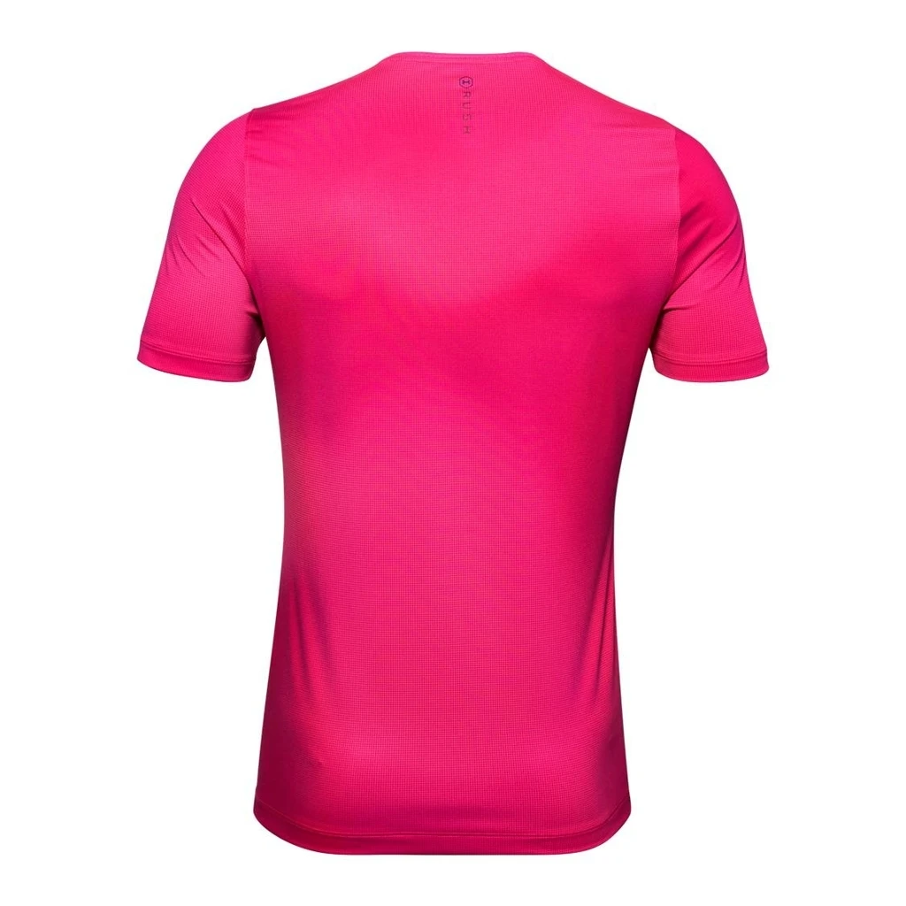 Under Armour HeatGear Rush Fitted Short Sleeves Printed Homme Rose â Image 2