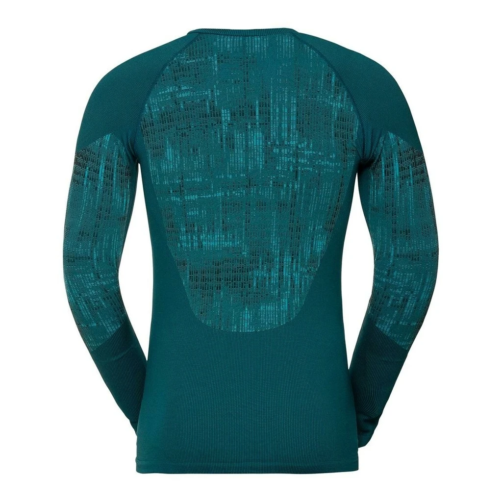 Odlo Base Layer Top Crew Neck Long Sleeves Blackcomb Homme Bleu â Image 2