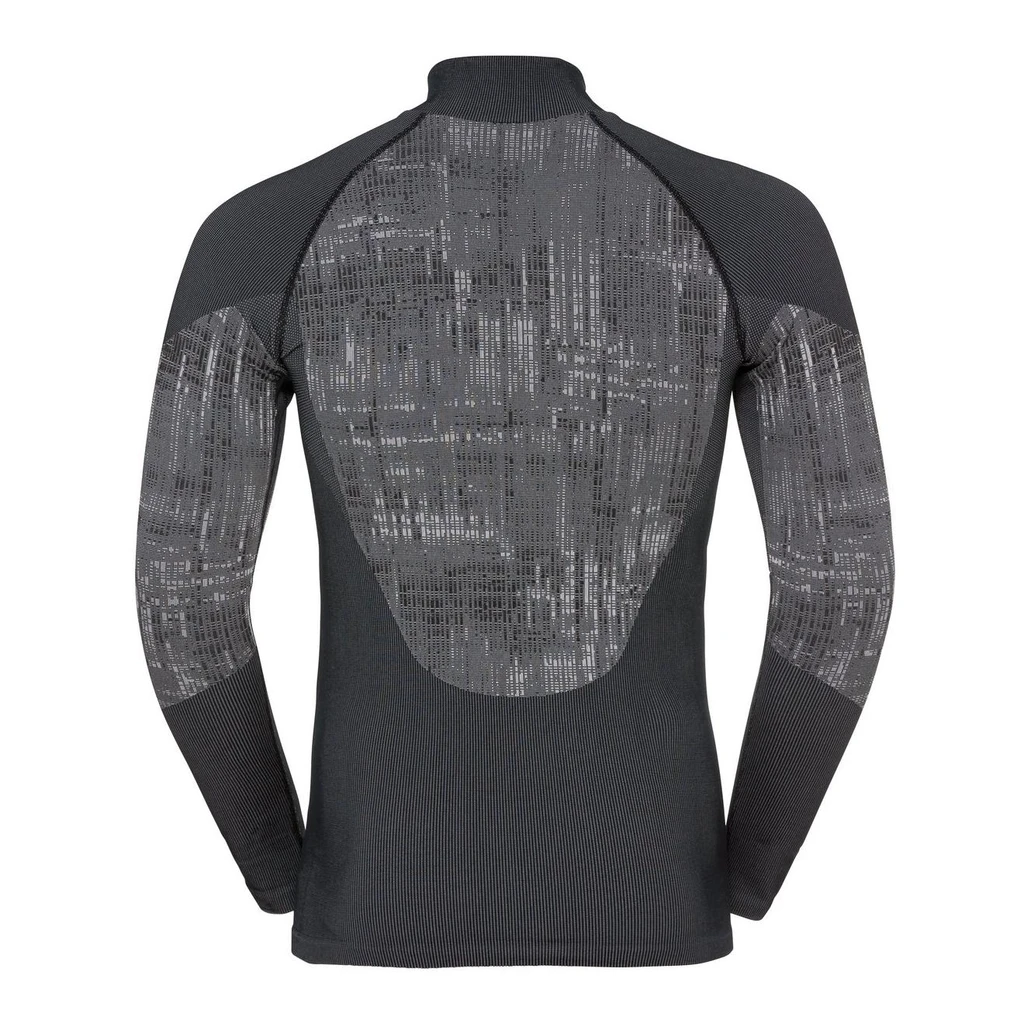 Odlo Base Layer Top Turtle Neck Long Sleeves Half Zip Blackcomb Homme Gris â Image 4