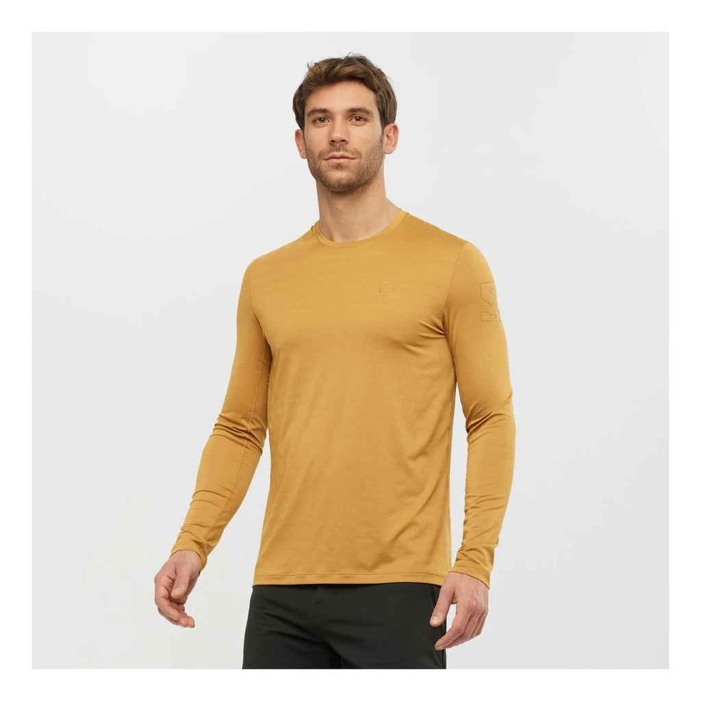 Salomon XA Long Sleeve T-Shirt Homme Jaune Moutarde â Image 2