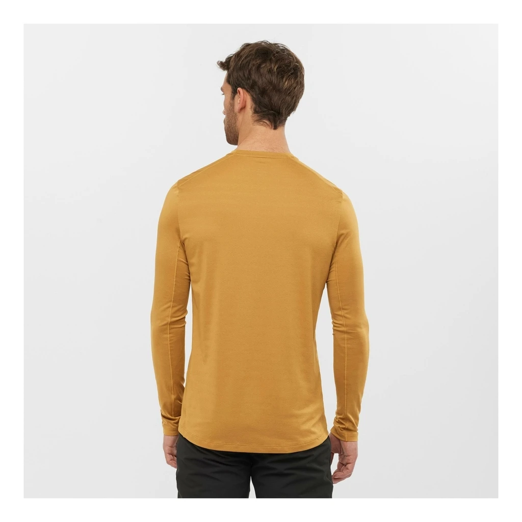 Salomon XA Long Sleeve T-Shirt Homme Jaune Moutarde â Image 3