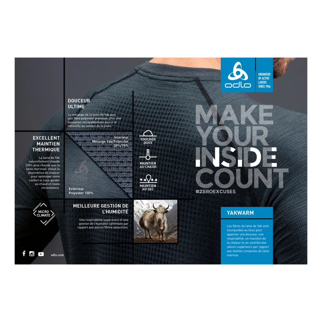 Odlo Collants Millennium Yakwarm Femme Noir â Image 2