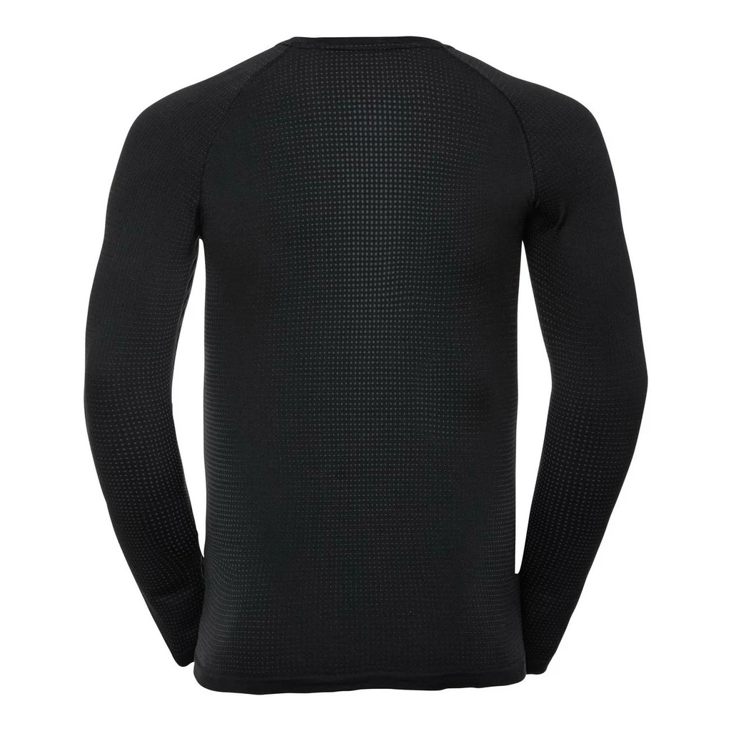 Odlo Performance Warm Eco Base Layer Top Crew Neck Long Sleeve Homme Noir â Image 3