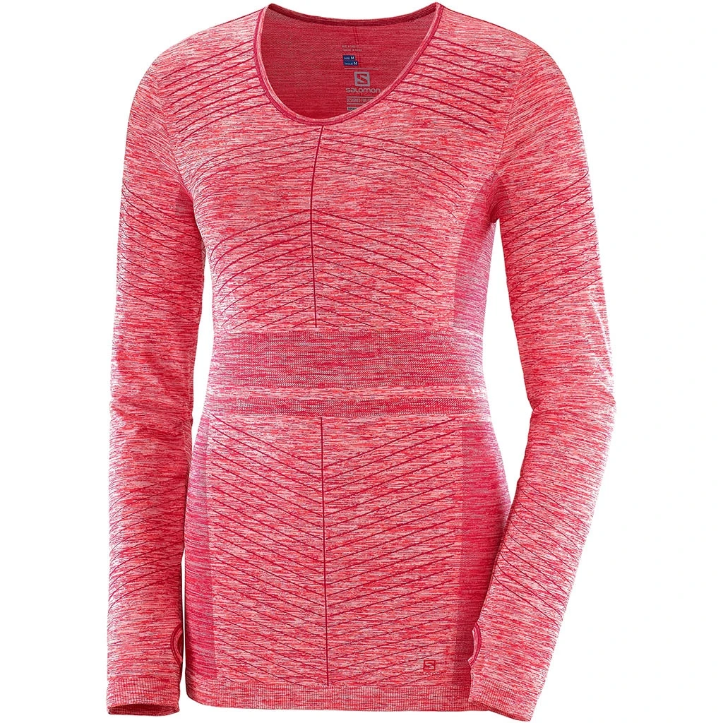 Salomon Elevate MoveOn Long Sleeve Tee Femme Rose