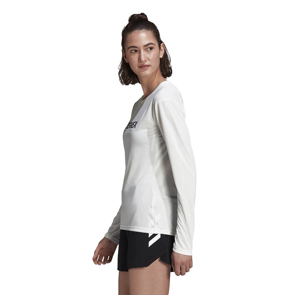 Adidas Terrex Primeblue Trail Long Sleeve T-Shirt Femme Blanc – Image 3